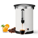 Garvee Large Capacity Commercial Coffee Urn – 14L/100 Cup Stainless Steel Double Wall Electric Percolator, Fast Brewing, Drip-Free Spigot, Wide Opening, Ideal for Weddings, Catering, Buffets, Parties – Size: 14L - White