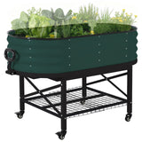 Garvee Large Oval Galvanized Raised Garden Bed Kit, Open Base Design, Thick Steel, Easy Assembly, Planter Box for Vegetables, Flowers - Green(47.3"X23.7"X11.8")