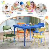 Garvee 5 Piece Boys Girls Folding Table And Chairs Set, Activity Set For Dining Room, Daycare, Classrooms, Lightweight, Foldable, Blue