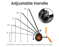 Garvee Heavy Duty Snow Shovel Pusher with Wheels – 29" Adjustable Angled Steel Blade – Ergonomic Handle – Anti-Slip – Large Off-Road Tires – Effortless Snow Removal for Driveway, Sidewalk & Patio – Orange – Color: Orange wheel orange XQ CA