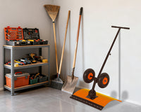 Garvee Heavy Duty Snow Shovel Pusher with Wheels – 29" Adjustable Angled Steel Blade – Ergonomic Handle – Anti-Slip – Large Off-Road Tires – Effortless Snow Removal for Driveway, Sidewalk & Patio – Orange – Color: Orange wheel orange XQ CA