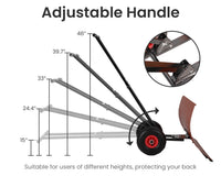 Garvee Heavy Duty 29" Snow Shovel Pusher with Wheels - Metal Plow, Adjustable Ergonomic Double Handle, Angled Polypropylene Blade, Large Off-Road Tires - Anti-Slip, Ideal for Driveway & Sidewalk - Red (Black Handle, XQ CA Wheels Red Inside)