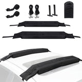 Garvee Universal Soft Roof Rack Pads for Kayak/Surfboard/SUP/Canoe with 15FT Tie-Down Straps and Storage Bag - Black
