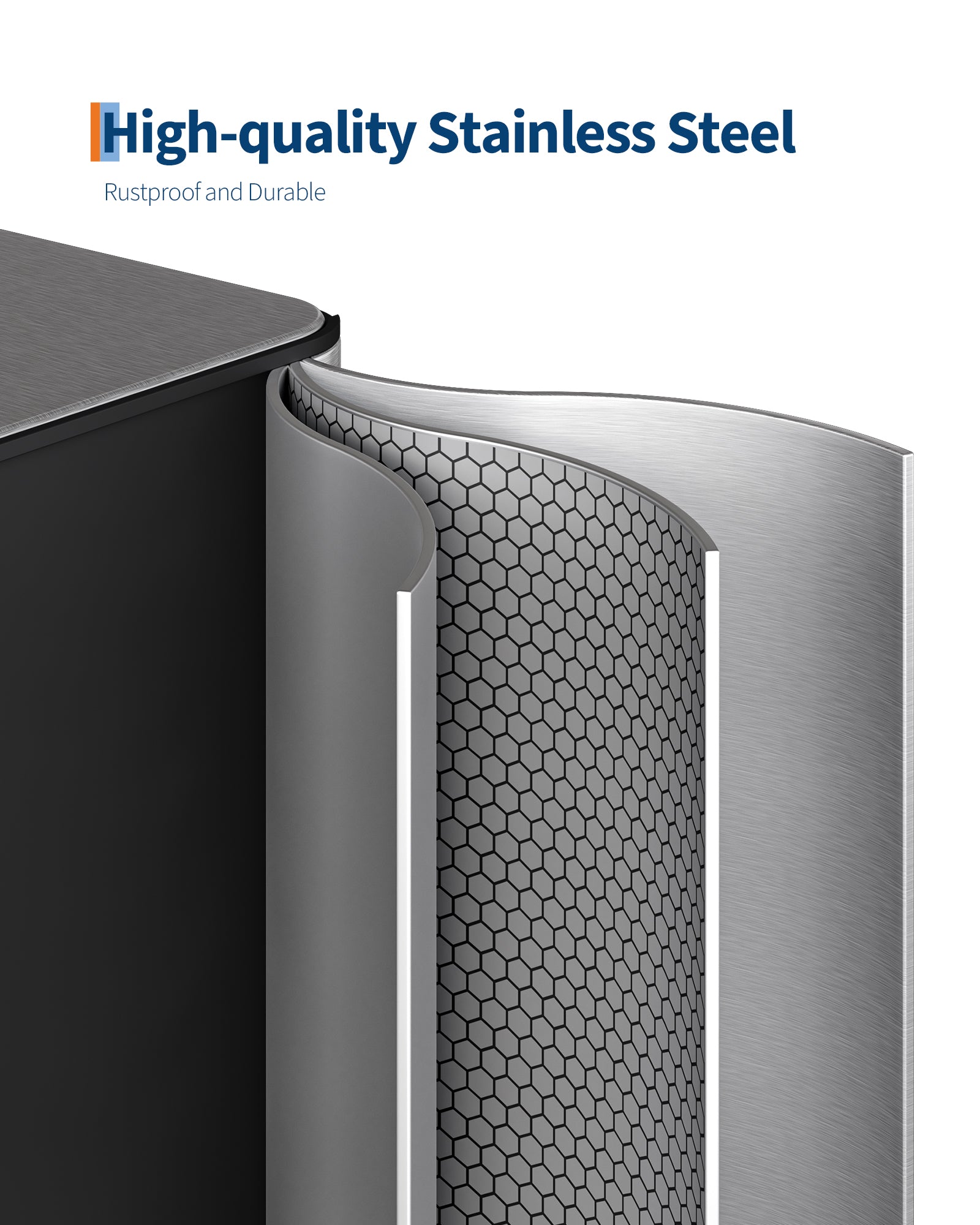 Garvee Large Dual Trash Can 2 x 8 Gallons- 60 Liters Stainless Steel Kitchen Double Trash Can,2 Compartment Trash Can Combo Garbage Bin with Separated Lid and Foot Pedal for Kitchen