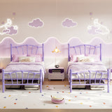 Garvee Twin Size Heart Shaped Metal Bed Frame With Headboard And Footboard, Platform Bed, Purple, 11.5-Inch Storage Space - Purple