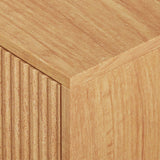 Garvee Fluted Dresser 3 Drawers Wooden Chest Metal Handle Feet Natural Colors Bedroom Living Room Hallway