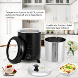 Garvee Soup Warmer 10.5 Qt Commercial Grade With Swing Lid Detachable Stainless Steel Insert For Restaurants Buffet Catering Black