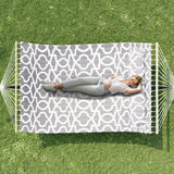 Garvee 57" 2 Person Outdoor Hammock With Metal Stand And Carry Bag, Heavy Duty Cotton Hammock, Light Grey, 450 LBS Capacity