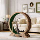 Garvee 45'' Cat Exercise Wheel Large Wood Indoor Cat Treadmill with Lock & Playing Ball Retro Brown - Retro Brown
