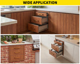 Garvee Outdoor Kitchen Drawers 17" W x 20" H x 20" D, Flush Mount Triple BBQ Drawers, Stainless Steel Handle, Brown, Patio Grill Station Storage - Brown
