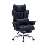 Garvee Big and Tall Computer Gaming Desk Chair, 400 LBS Capacity, Ergonomic High-Back Executive Office Chair with Footrest, Padded Adjustable Armrest, for Heavy People, Long Hours, Black - Black