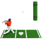 Garvee 10 x 3.8 ft Baseball Hitting Mat with Home Plate and Anti Fade Turf for Indoor and Outdoor Training, Green - Green