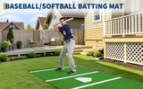 Garvee 12 x 6 ft Baseball Hitting Mat with Home Plate and Anti Fade Turf for Indoor and Outdoor Training, Green - Green