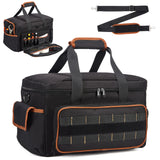 Garvee Heavy Duty 17 Inch Tool Bag Tote - Wide Mouth Oxford Fabric Organizer with Multiple Pockets, Padded Handle & Adjustable Shoulder Strap - For Electricians, Mechanics, Carpenters & HVAC