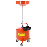 Garvee 8 Gal Waste Oil Drain Tank with Adjustable Funnel, Portable Air-Operated Drainer for Auto Shops and Garages, Rust-Proof Steel, Wheels & Toolbox - Orange