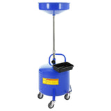 Garvee 8 Gal Waste Oil Drain Tank with Adjustable Funnel, Portable Air-Operated Drainer, Heavy-Duty Rust-Proof Steel, Wheels & Toolbox for Auto Shops and Garages - Blue