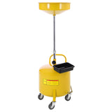 Garvee 8 Gal Waste Oil Drain Tank with Adjustable Funnel, Portable Air-Operated Drainer, Heavy-Duty Rust-Proof, w/Wheels & Toolbox for Auto Shops and Garages, Black - Yellow