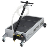 Garvee 20 Gallon Low Profile Oil Drain Pan Cart, 110V Electric Pump with 8.2 ft Hose, Steel Rolling Waste Oil Catch Tank with Folding Handle and Casters, Mobile Fluid Drain Container for Cars, Trucks, SUVs, Garages and Workshops, Silver - Silver