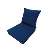 Garvee 24"x24" Navy Blue Outdoor Chair Cushion Set, 2-Piece Seat and Back Pads with 3.9" High-Density Foam Seat, 5.9" Plush Back Support, Water-Resistant UV-Resistant Fabric, Removable Zippered Covers for Patio, Deck and Poolside - Navy Blue