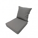 Garvee 24"x24" Gray Outdoor Chair Cushion Set, 2-Piece Seat and Back Pads with 3.9" High-Density Foam Seat, 5.9" Plush Back Support, Water-Resistant UV-Resistant Fabric, Removable Zippered Covers for Patio, Deck and Poolside - Gray