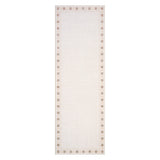 Garvee Modern Washable Area Rug with Non-Slip TPR Backing – Soft Low-Pile Runner Carpet for Kitchen, Bathroom & Entryway – Off-Color, 2x6 ft - Border|Ivory