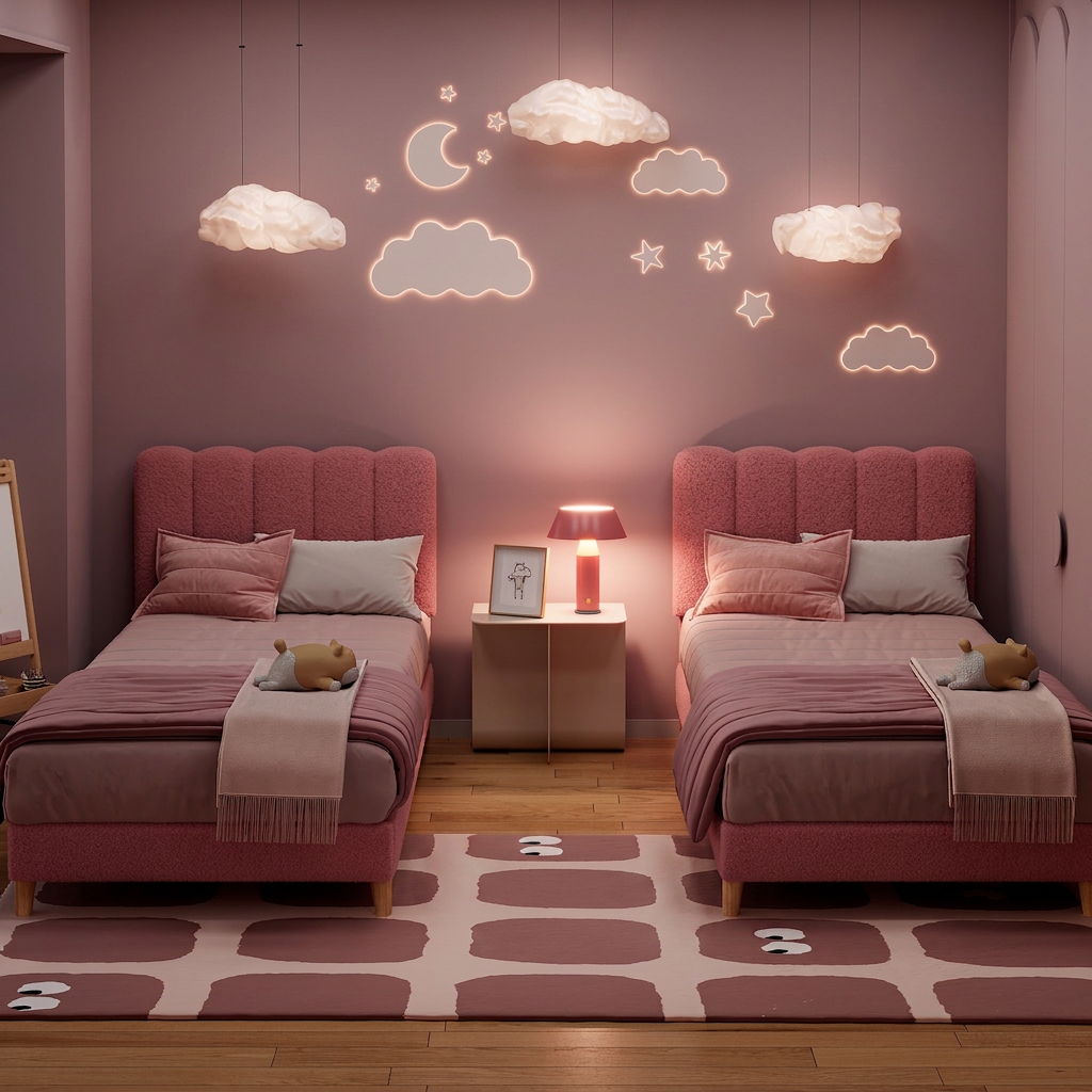 Cadre de lit simple Garvee, lit plateforme rembourré en bouclette pour filles, enfants, rose clair, sûr, robuste, montage facile