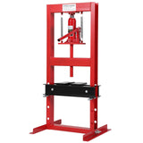 Garvee 6-Ton Hydraulic Shop Press H-Frame Pneumatic Benchtop Adjustable Height Garage Workshop Red - Red