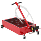 Garvee Low Profile Oil Drain Pan 25-Gallon with 180W 12V Electric Pump, Carbon Steel, Folding Handle & 8FT Hose for Cars, SUVs, Trucks - Red-Electric-12V