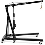Garvee 4400LBS Engine Hoist, Folding Hydraulic Hoists Cherry Picker, Heavy Duty Engine Crane Lifter, Black - Black