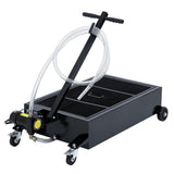 Garvee 25GAL Oil Drain Pan with 12V 180W Pump, Metal Cart, Folding Handle, 8FT Hose, Wheels, for Cars SUVs Trucks Buses RVs - Black-Electric-12V