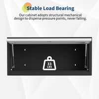 Garvee Heavy-Duty 30" Metal Wall Cabinet with Lock - Hydraulic Flip-Up Door, 33 lbs CapacitWall-Mounted Tool Storage Organizer for Garage, Kitchen, Office, and Workshop, Black Grey