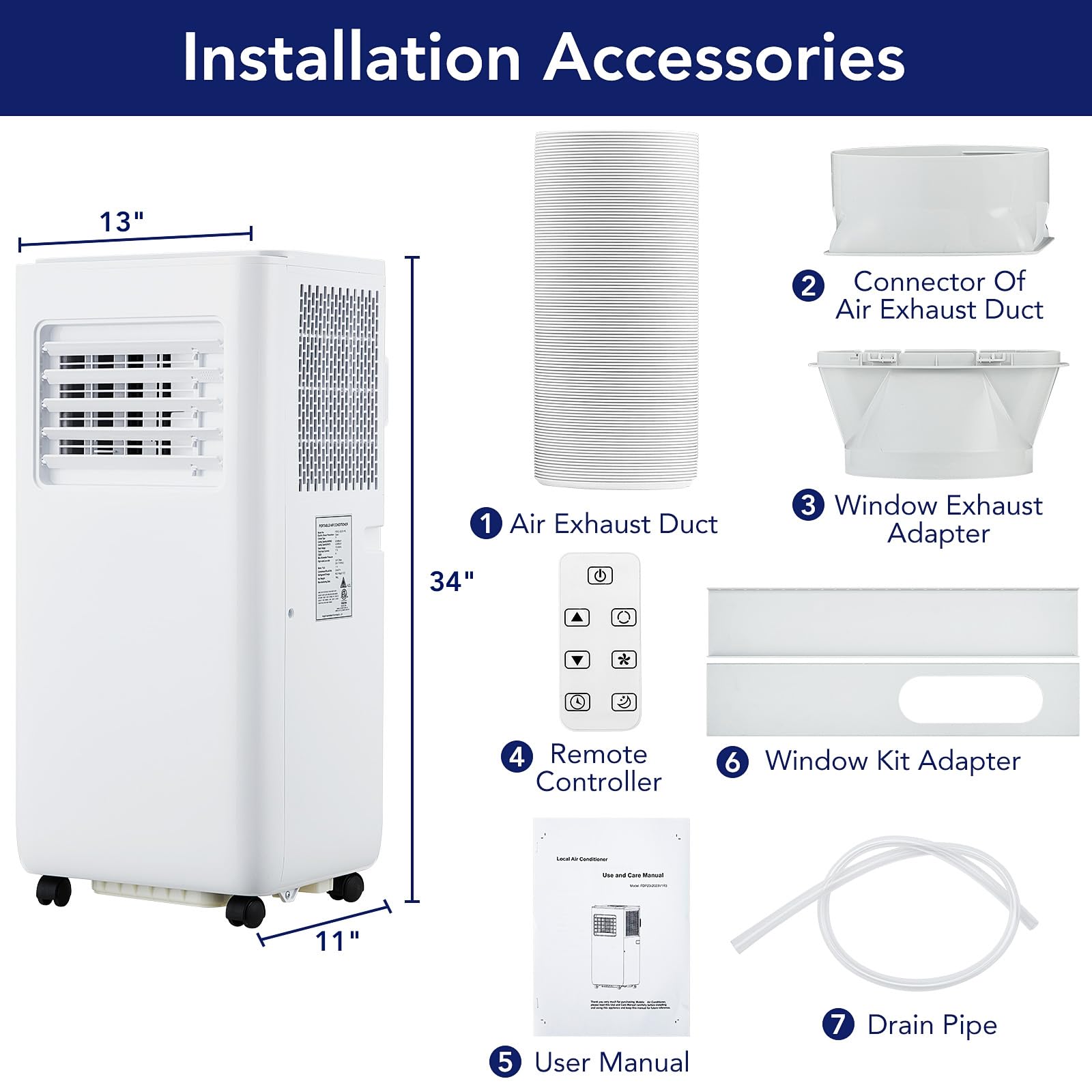 Garvee 10000 BTU Portable Air Conditioner, Indoor AC Unit with Remote Control, Built in Dehumidifier & Fan & Sleep Mode, 24H Timer, Portable AC for Room, Office