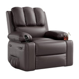 Garvee 22'' Rocker Swivel Recliner Chair, Lazy Boy Recliner for Adults, with 1.5X Sponge Filling, Side Pocket, and Cup Holder, for Living Room, Bedroom, and Nursery, Coffee - 2# Brown