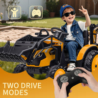 Garvee Ride P Series 3-in-1 Ride-On Tractor, 24V Electric, Excavator & Bulldozer, Remote Control, LED, Music, USB/Bluetooth max 66 lbs - Bright-Yellow