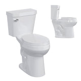 Garvee Two-Piece Toilet Round Bowl ADA Height 19 Inch Soft Close Seat White Bathroom - Side Flush
