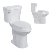 Garvee Two-Piece Toilet Elongated Bowl ADA Height 19" Soft Close Seat White - Side Flush