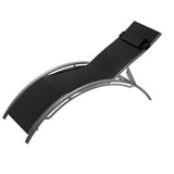 Garvee Set of 2 Aluminum Outdoor Chaise Lounge Chairs – Collapsible & Adjustable Recliners with 3-Position Backrest, Headrest & Armrests – All-Weather Patio Sun Loungers for Pool, Deck, Lawn, Beach, Garden – Black Color - Black
