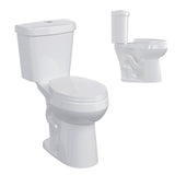Garvee Two-Piece Toilet 19 in Height ADA Compliant Round Bathroom Toilet White with Soft Close Seat and Powerful Siphonic Flush - Top Press Flush