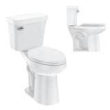 Garvee Two-Piece Toilet 21in Height Elongated Bowl Soft Close Seat Cotton White for Bathrooms - Side Flush