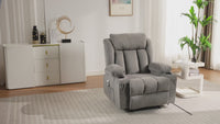 Garvee Recliner Chair 24" Seat Width, Manual Reclining Sofa with Massage and Heat, Comfy Overstuffed Rocking Chair with Side Pockets, Front Pockets and Cup Holder for Living Room, Gray