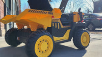 Garvee 24V 2-Seater Ride On Dump Truck for Kids – Remote Control, 2WD/4WD Powerful Electric Construction Vehicle, Dump Bed & Shovel, EVA Tires, Music, LED Lights, Gentle Start, 19" Spacious Seat, Ages 4-8, Pink
