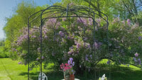 Garvee Arche de Jardin Volière 2,7 m Tonnelle en Métal Résistante à la Rouille Acier Renforcé Élégante pour Plantes Grimpantes Patio Cour Arrière Mariage