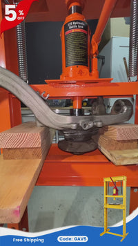 Garvee 12-Ton Hydraulic Shop Press H-Frame Benchtop Design with 2 Press Plates Height Adjustment Orange for Garage Workshops