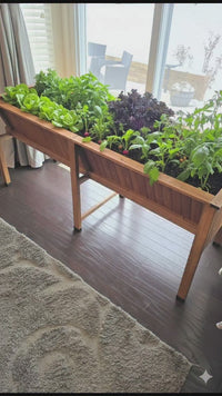 Garvee Deep Wooden Raised Garden Bed with Legs & Hooks – 72x26x31in Planter Box – 13.7" Deep, Elevated for Vegetables, Herbs, Flowers – Detachable Liner, Outdoor Use for Patio, Balcony, Backyard, Oak Color