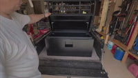 Garvee Boîte à outils de camion en acier noir, boîte à outils de remorque, organisateur de rangement de camion, coffre à outils 24x15x15 noir