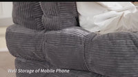 Garvee Folding Sofa Bed Convertible Sleeper Chair with Pillow Dark Gray Single - Foldable Mattress for Living Room Bedroom