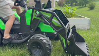 Garvee Ride P Series 3-in-1 Ride-On Tractor, 24V Electric, Excavator & Bulldozer, Remote Control, LED, Music, USB/Bluetooth max 66 lbs - Bright-green