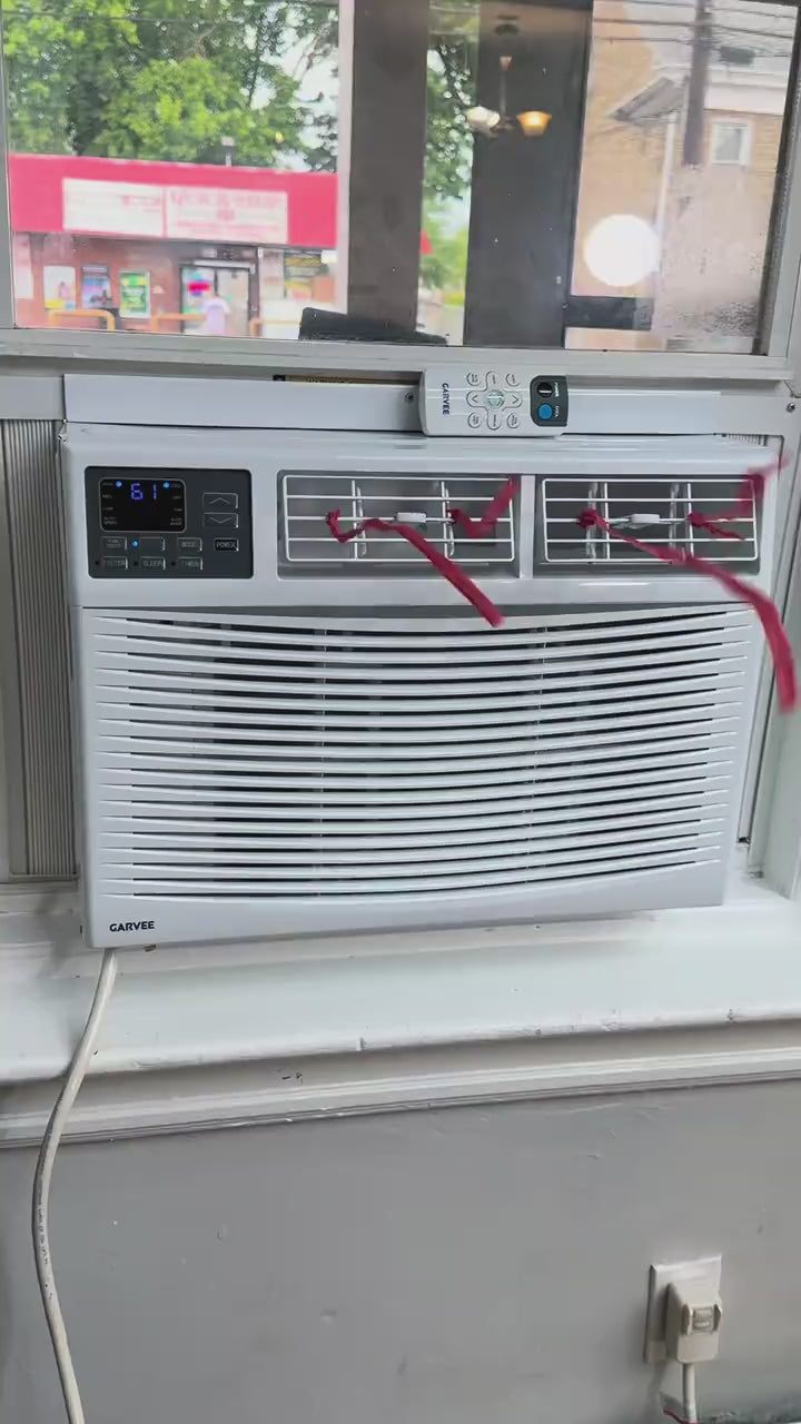 Garvee Window Air Conditioner 8000 BTU, Energy Saving, Remote Control, Bedroom, Apartment, Living Room, Office, Compact Size, White