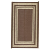Garvee Waterproof Reversible Outdoor Rug 9x12ft – Collapsible Lightweight Plastic Straw Mat – Durable Easy Clean Carpet for Patio, RV, Camping, Porch, Deck, Balcony, Backyard, Beach – Peony Brown/Coffee, USA - Brown Coffee