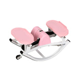 Garvee Compact 350LBS Capacity Pink Mini Stepper - Dual-Motion Rocking Stair Stepper for Home Exercise - Low Impact Cardio with Resistance Bands & Mat - Glute, Leg, and Balance Training - Color: Pink